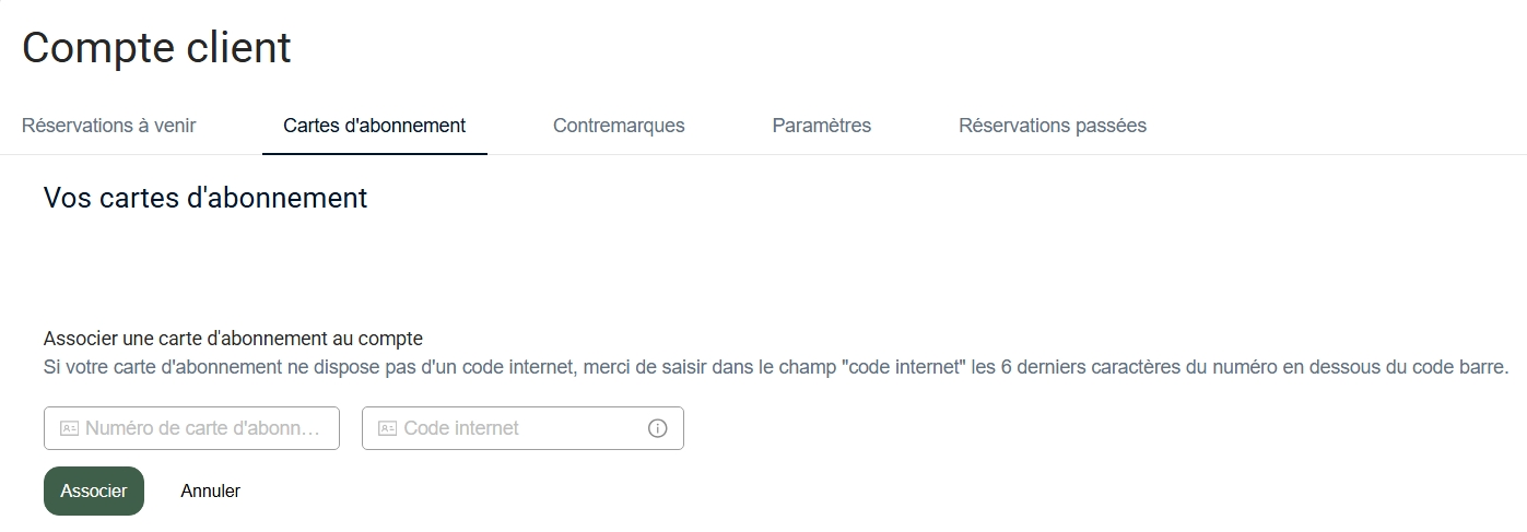 Espace client carte abonnement